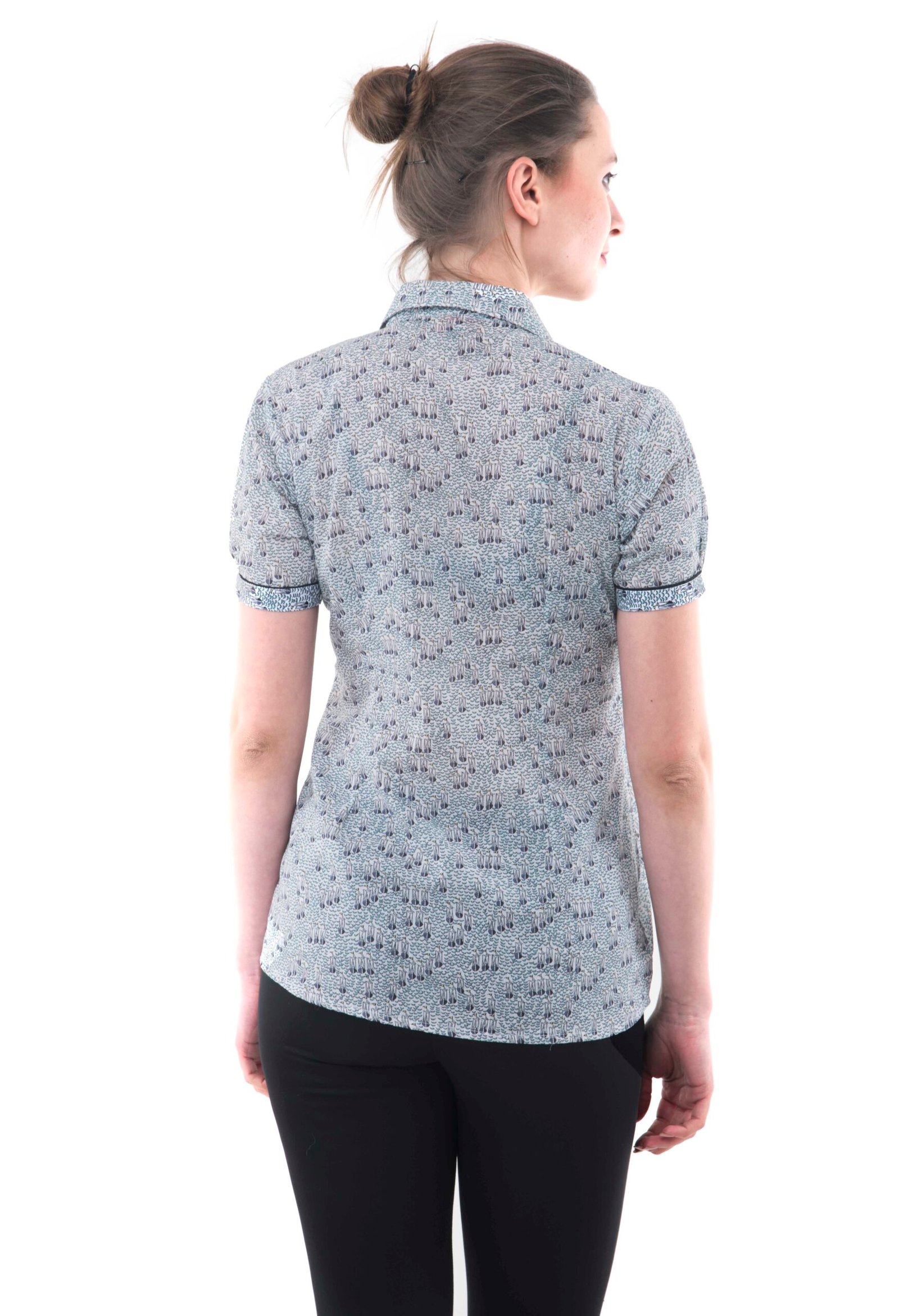 Off White Cotton Printed Stylish Shirt - Image 2